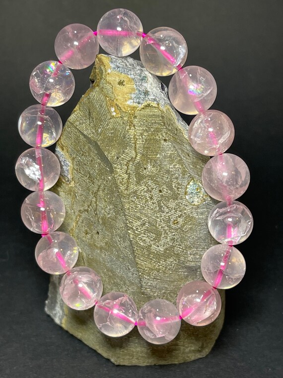 Satyaloka Azeztulite Quartz Bracelet Rainbow Glint Bead Bracelet Elastic Bracelet Handmade Jewelry Natural Bead Gift Etsy