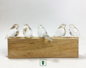 Clear Resin Bird Figurine: Handmade Desk Decor