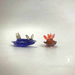 1.6" Shiny Nudibranch Sculpture | Sea Slugs Figurine, Slug Figure, Sea Slug, Bunny Sea Slug - Handcrafted Ocean Lover Gift