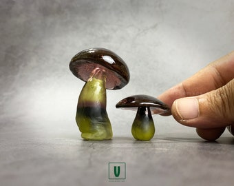 Halloween Mushroom Figurines Glass Sculpture art | Cottagecore Ornaments, Dark academia decor, Tabletop Window sill, Shelf Decoration