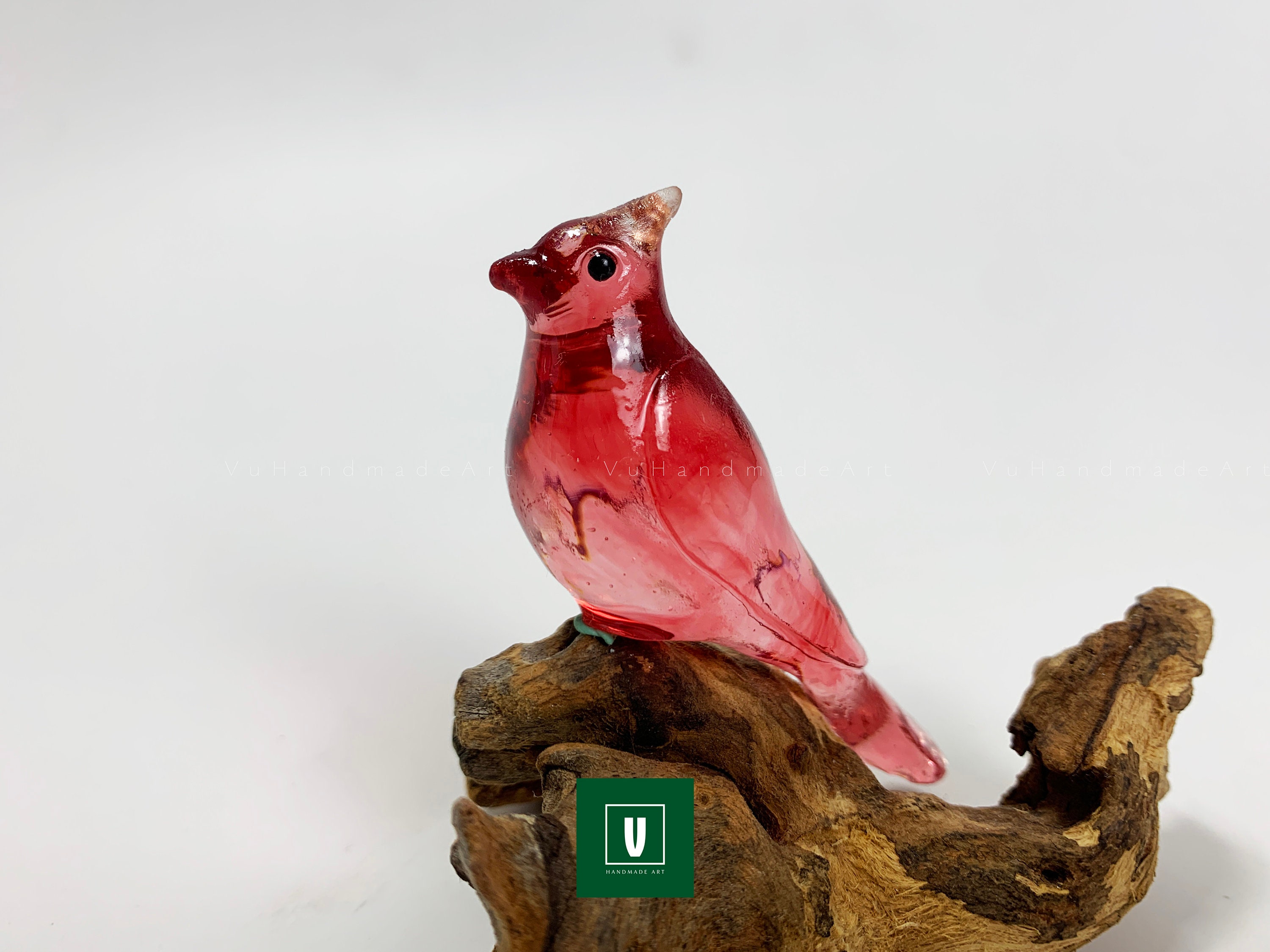 Red Cardinal ornament handmade sculpture statue art bird lover gift figurine  | Office, Desktop, Tabletop, Home Decoration