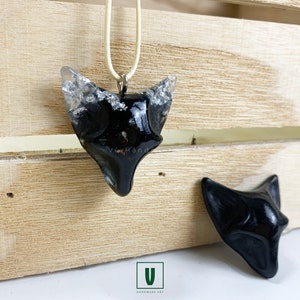 Black Wolf Pendant Handmade Sculpture, Wolf head necklace for man,  Wolf gift for him, Minimalist