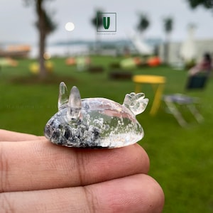 Snow Nudibranch Sea Bunny Sculpture Figurine | Mini Glass Epoxy Nudibranch - 1.2"