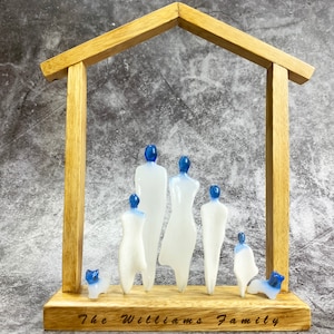 Sculpture Family of 5 Anniversary Gift Ideas "Walking together" | Custom family portrait with pets (dog, cat), Personalised family figurine