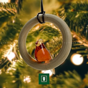 Christmas Bird Ornament Sculpture | Customized color | Handmade ornament, Hanging Tree Decor, Fall decoration gifts