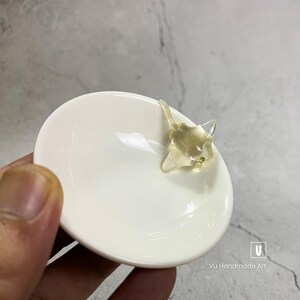 Crystal Manta Ray Ring Dish: Gold Ocean Jewelry Holder