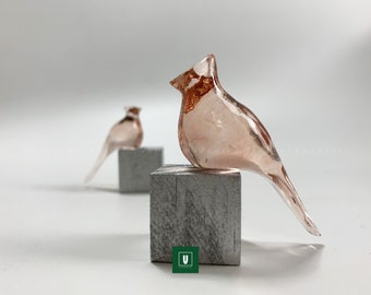 Minimalist crystal bird small sculpture table top decor minimalist art anniversary gifts for her Bird lover gift Tiered tray ornament
