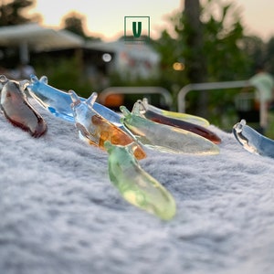 Colorful Epoxy Glass Slug Figurine | Handcrafted 1.2" Miniature Sculpture, Snails without Shell