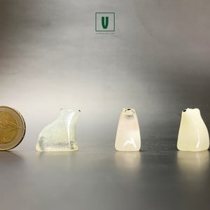 Handcrafted Crystal Resin Polar Bear Figurine: Arctic Art Sculpture (1 inch)