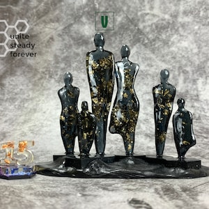 Handmade Abstract Sculpture Family of 6 | 15th Anniversary Gift, 10 Year Anniversary Gift | Custom family portrait, Home Decor