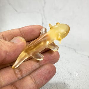 Gold Axolotl Figur: Kristallharz Salamander Kunstspielzeug