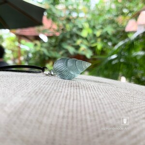 Resin Seashell Halskette: Blauer Anhänger, Strandschmuck