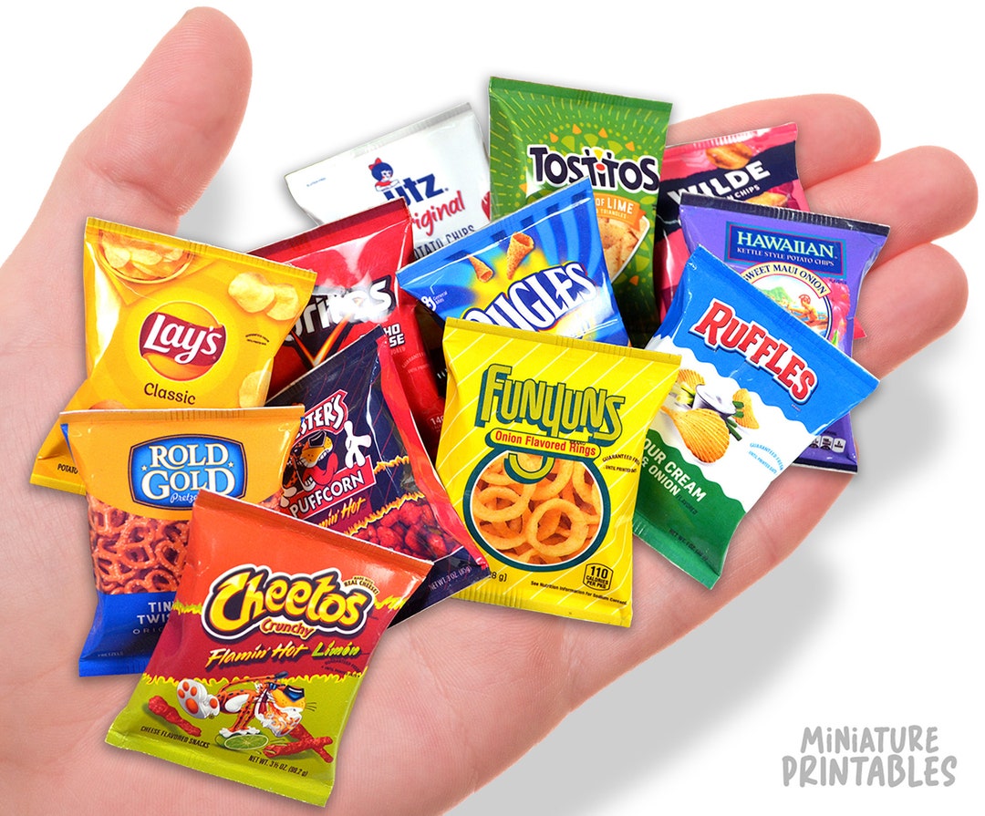 Miniature Printable Chips Packets for 11.5 Inch Dolls Dollhouse 12 ...