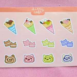 Kitty Café Mini Sticker Sheet | Journaling and planner stickers
