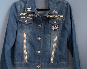 Spiked Denim Jacket - Etsy