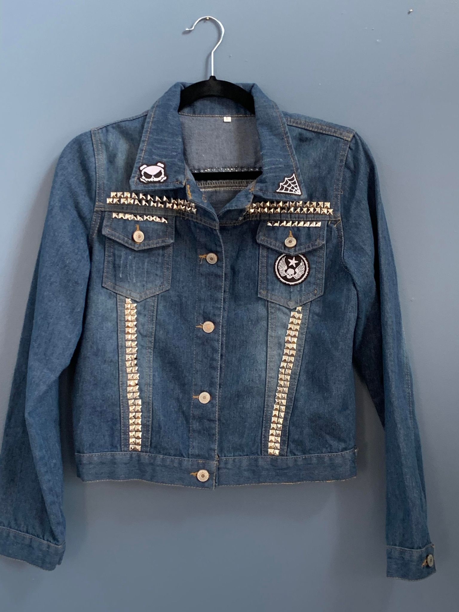Spiked Denim Jacket - Etsy