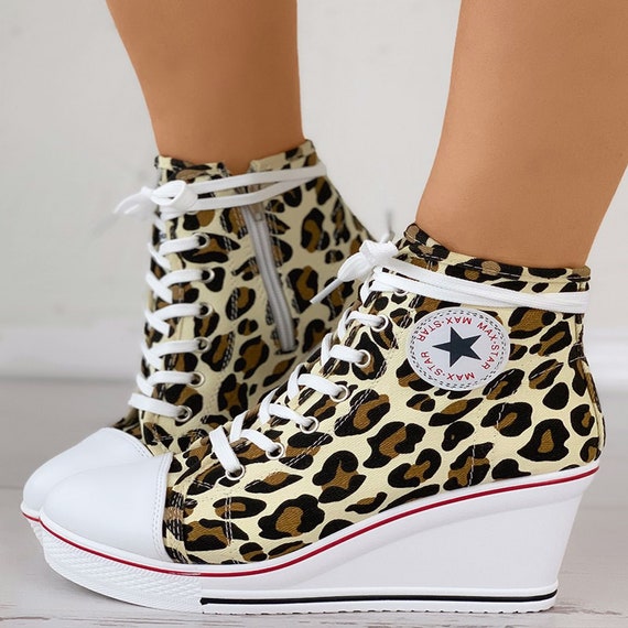 cheetah print platform sneakers