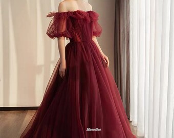 Burgundy Gown - Etsy