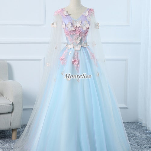 Pink Butterfly Flower Blue Purple Tull Ball Gown Summer - Etsy