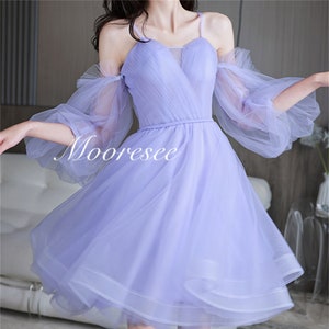 Vestidos morados cortos de fiesta discount