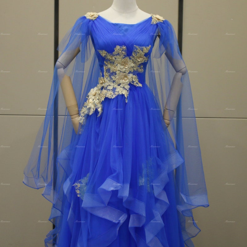Royal Blue Wedding Dress Etsy