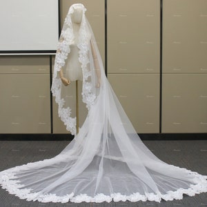 Cathedral Spanish Vintage Dream Floral lace Mantilla veil with Comb Embroidered Chantilly lace Veil Gorgeous Bridal Veil Chapel veil