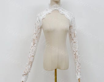 Elegant Lace wedding boleros Long Sleeves lace bolero bridal bolero jacket Lace Wedding dress topper Romantic lace sleeves