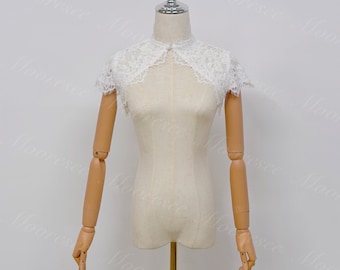 Elegant Lace wedding boleros Short Sleeves lace bolero bridal bolero jacket Lace Wedding dress topper Romantic lace sleeves