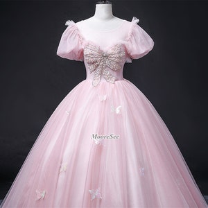 Butterfly Bow Fairy Pink Puff Sleeve Sweetie Dress Party Birthday Dress ...