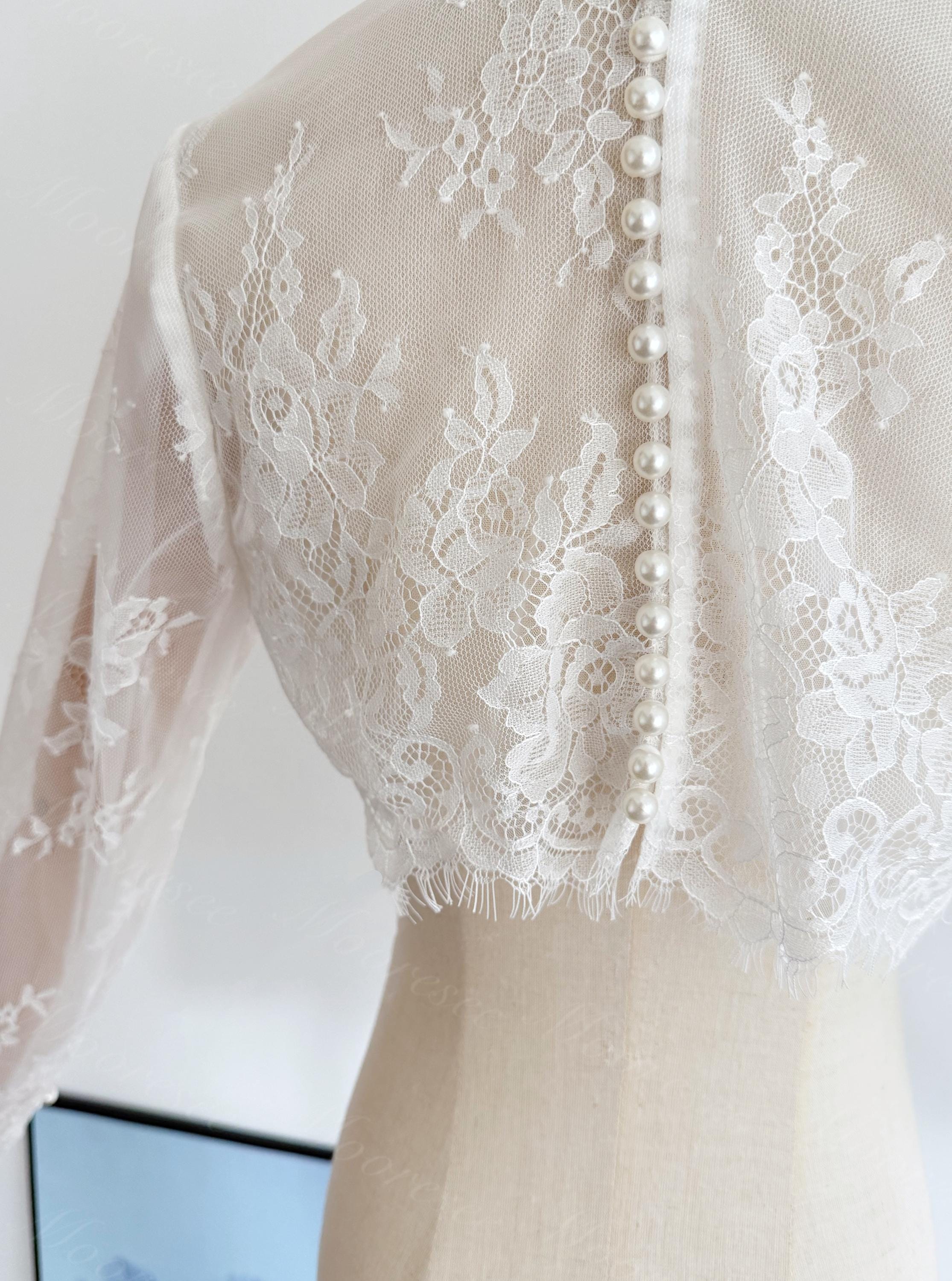 Custom Soft Chantilly Lace Wedding Boleros Long Sleeves Lace Bolero Bridal  Bolero Jacket Lace Wedding Dress Topper Romantic Lace Sleeves - Etsy New  Zealand, image size:2230x2999