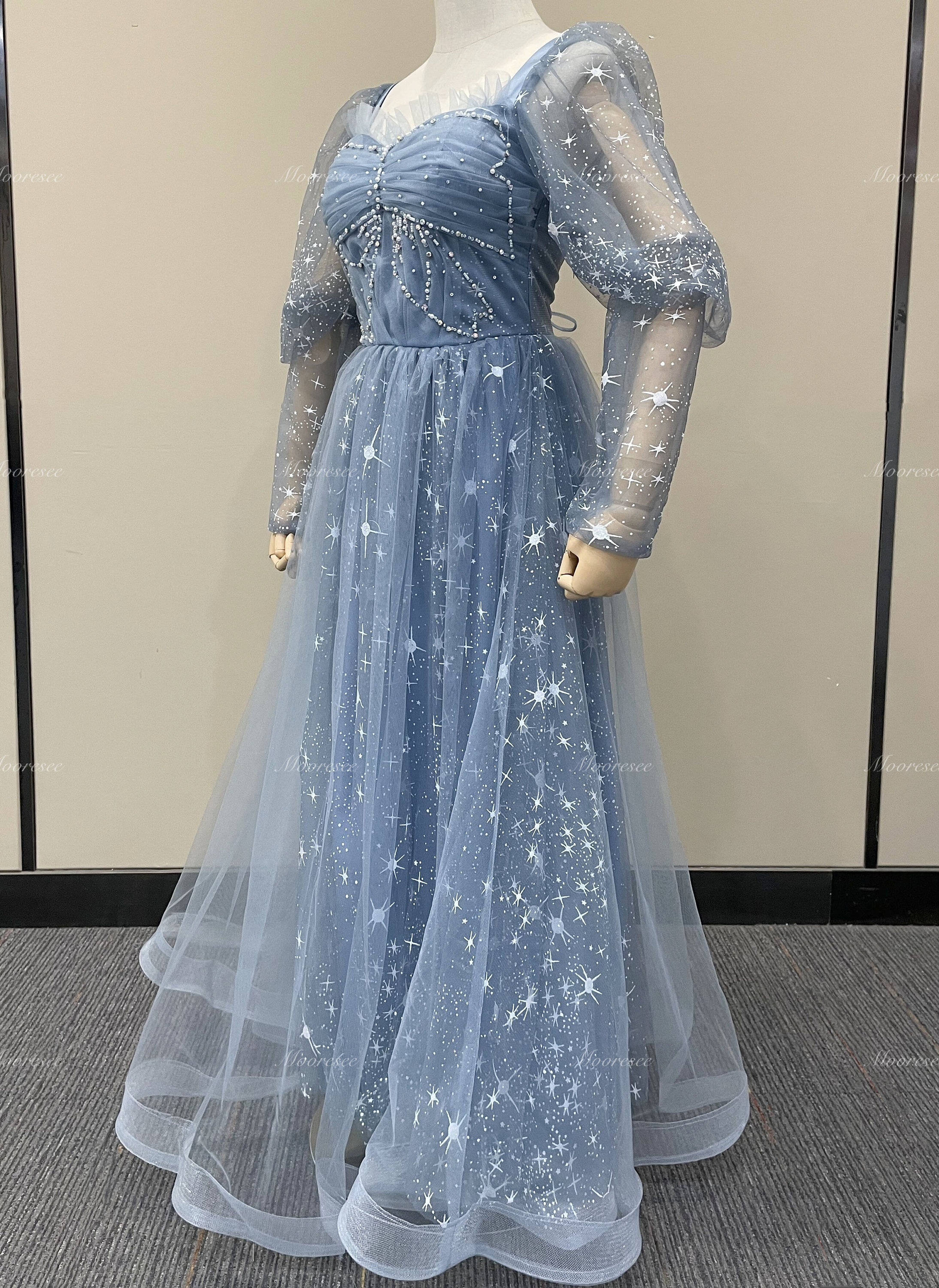 christmas sexy party dress the SANTA BABY, IT'S COLD OUTSIDE Size:FR 48 Royal Blue Off-Shoulder Gown weight_Lightweight