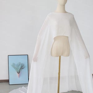 Popular Flowy Chiffon cape,sheer capelet High Low Bridal wedding cape wedding shrug evening wear cape  formal events cape long back shawl