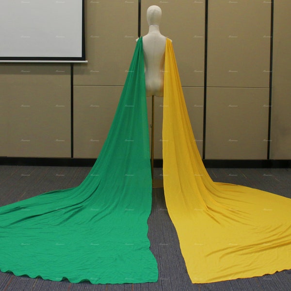 Chiffon Shoulder Cape with Draped Cuffs