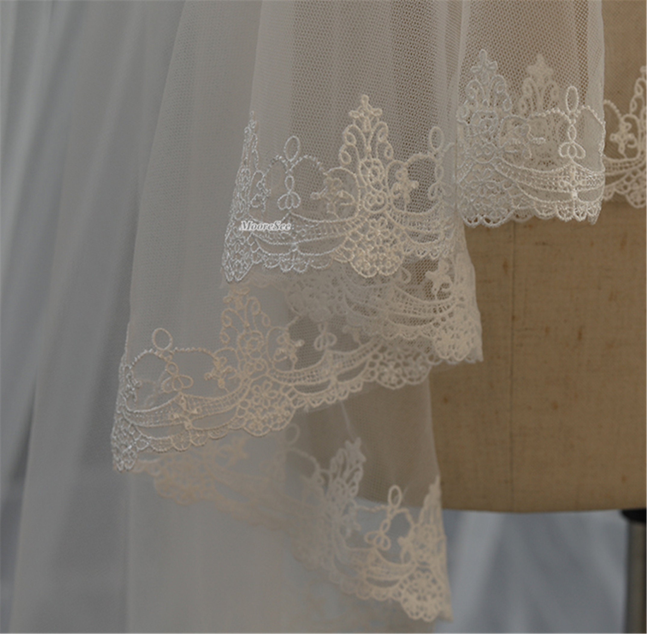 great discount wholesale English Embroidered Wedding veil Veil, with Bridal  phrases Veil, 2T Wedding Cathedral Ivory Blusher Bridal Soft Veil, tulle  Net Beach Veil, wedding Bridal Veil with Blusher Till Death Do