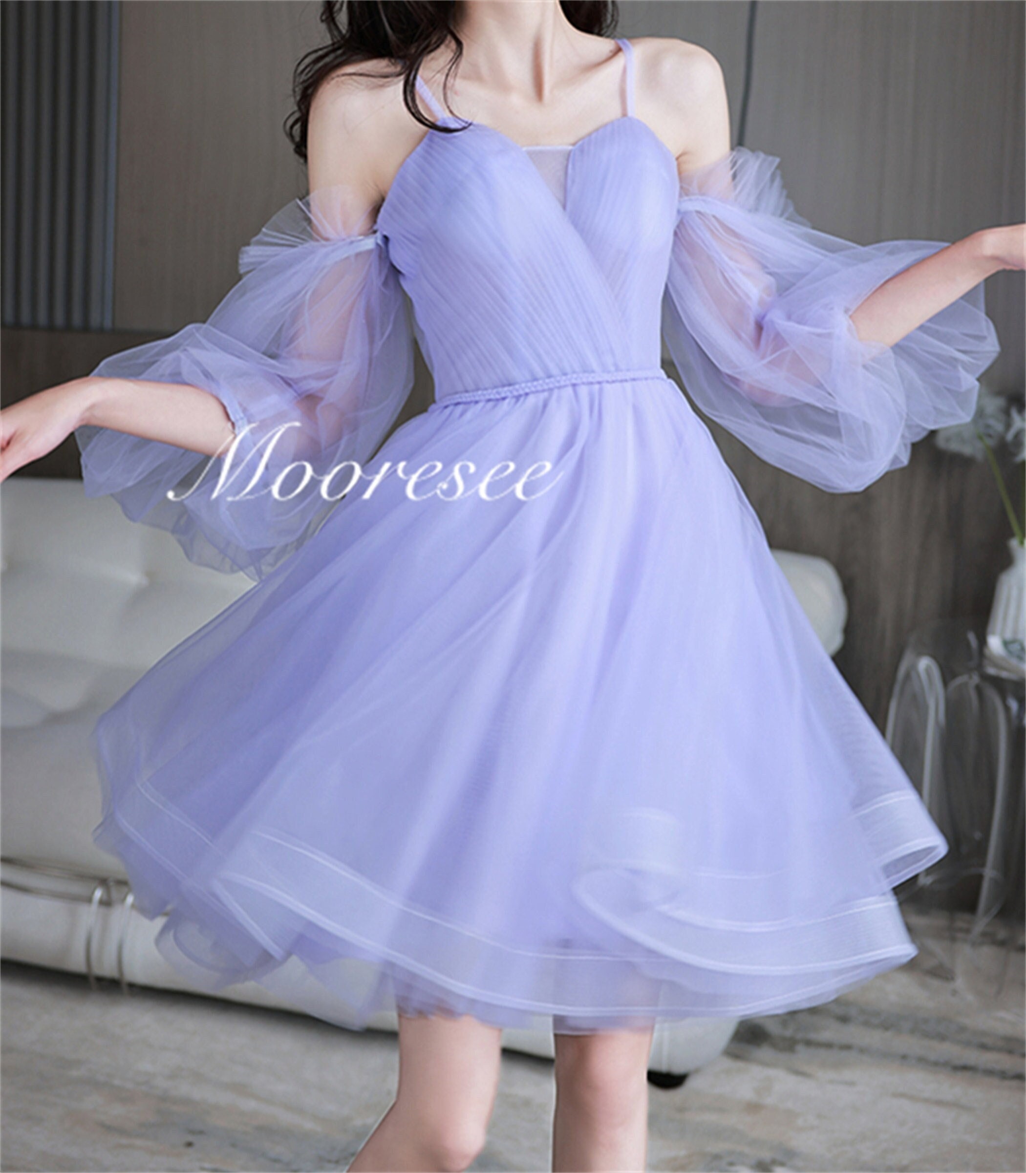 light purple short dress