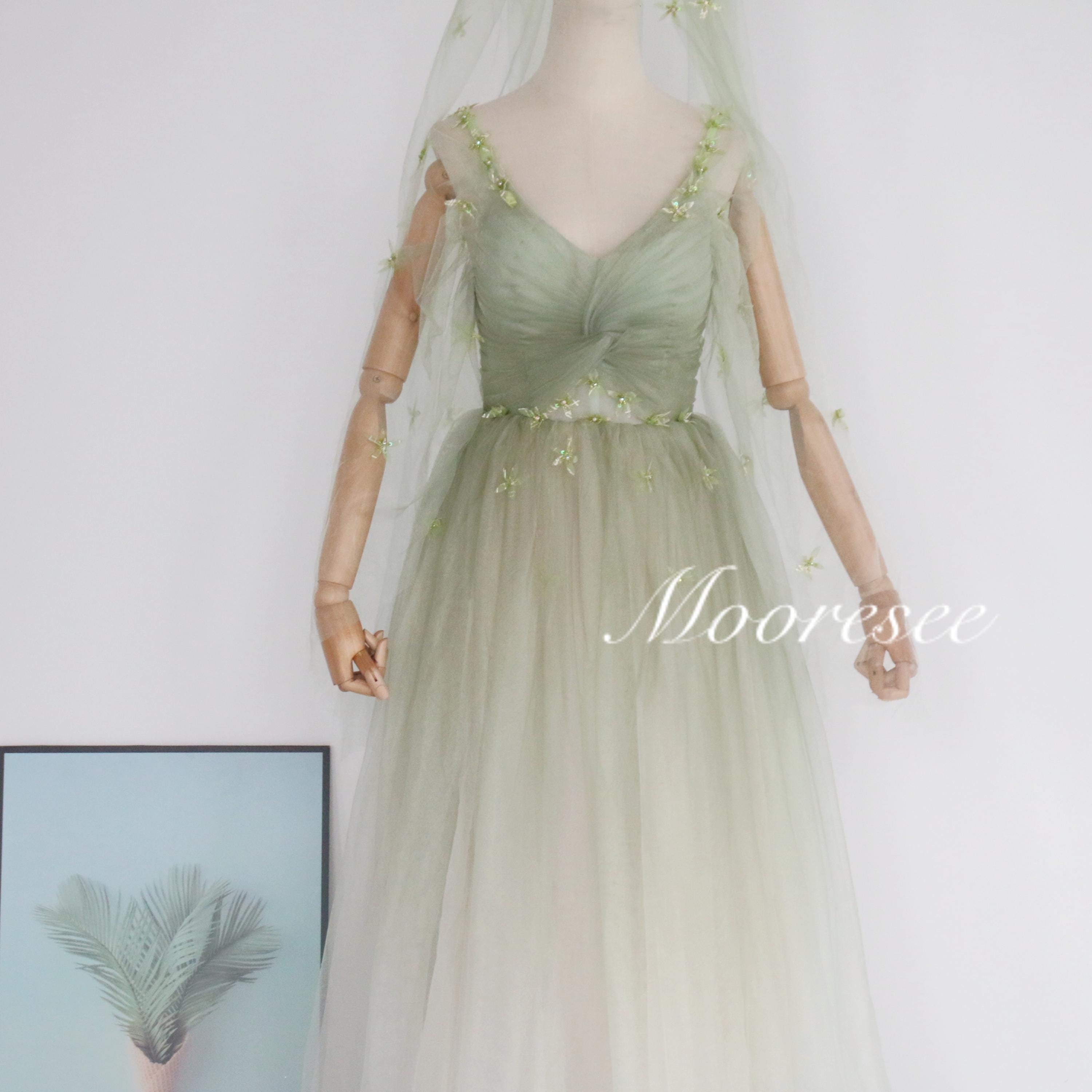 sage green fairy prom dress Charming Black Tulle Nude Lining Evening Dresses with Sleeves Elegant Long Sleeves Beads Appliques Prom Dresses