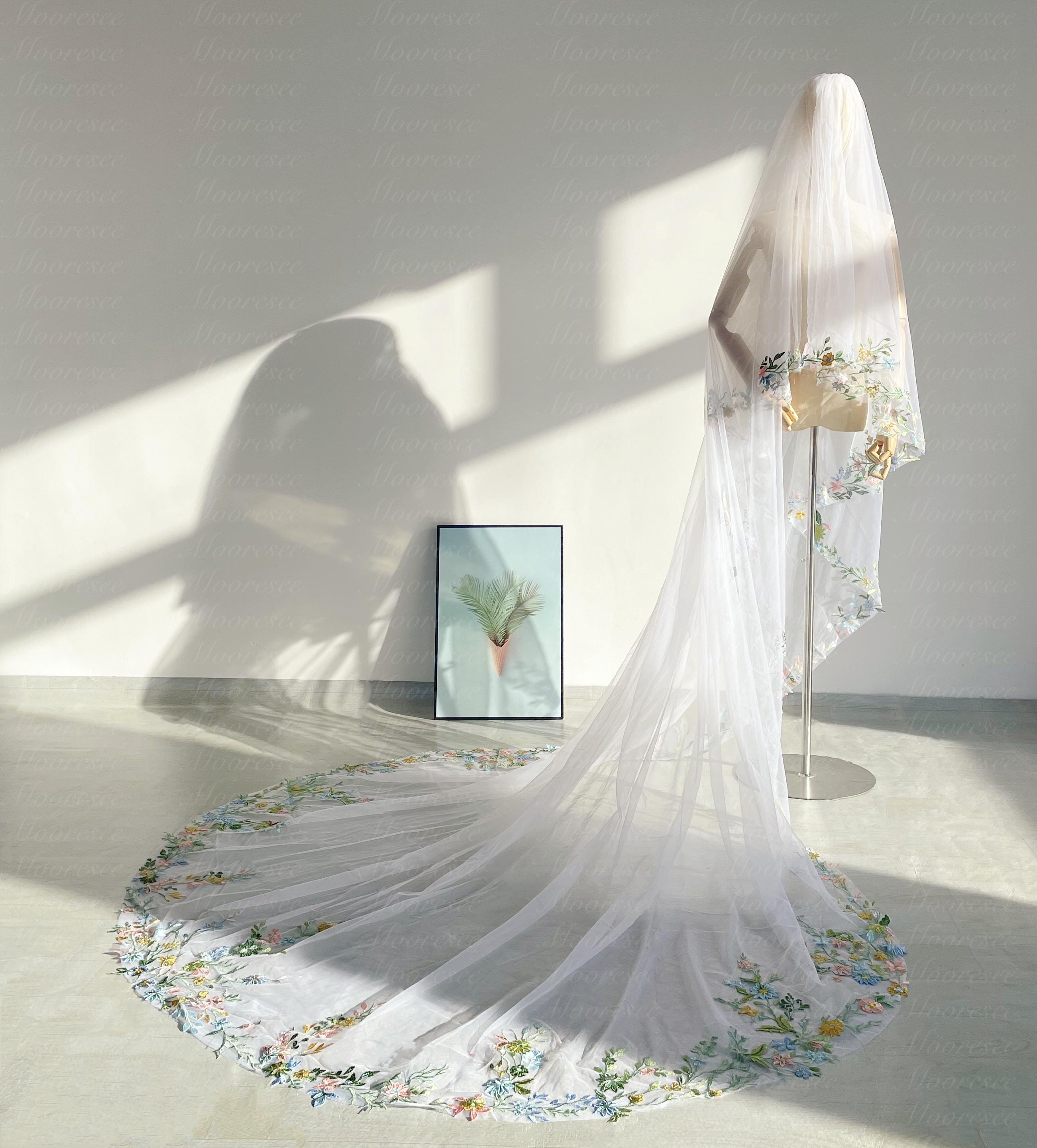 Voile Mariée Halloween Full Lace Edge Colorful Bridal Wedding