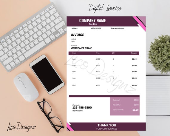Digital Invoice Template