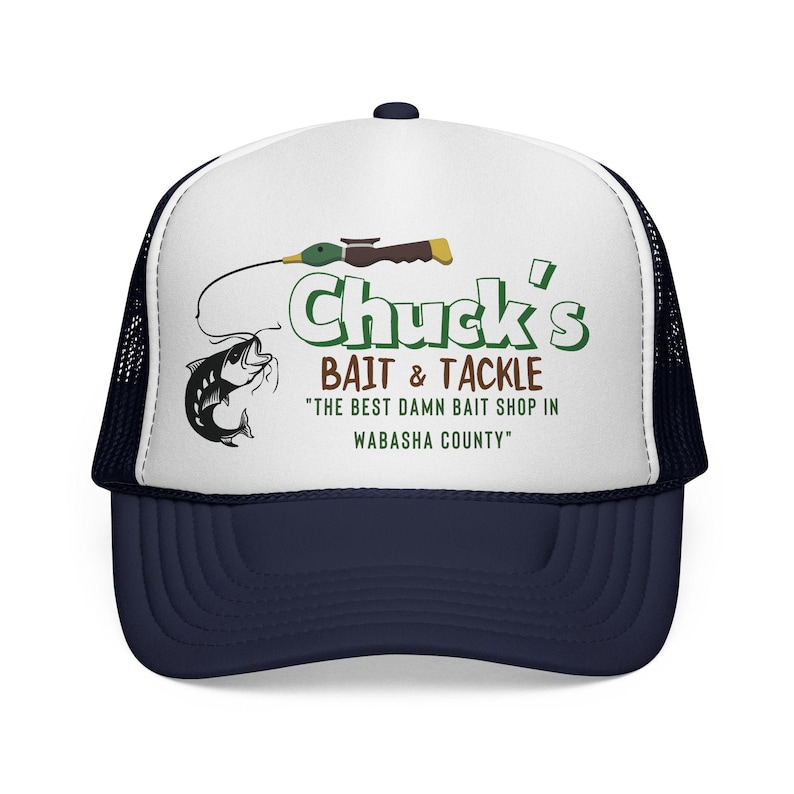 Chucks Bait Shop Hat, Vintage Fishing Trucker Cap, Lake Life Hat, Gift for Dad, Fisherman Gift, Retro Outdoor Hat, Grumpy Old Men Inspired image 6