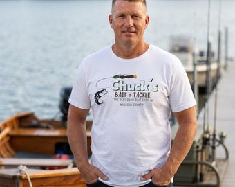 Vintage Chucks Bait Shop T Shirt, Retro Fishing Shirt, Lake Life Tee, Gift for Dad, Fisherman Midwest Tee, Grumpy Old Men Inspired