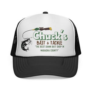 Chucks Bait Shop Hat, Vintage Fishing Trucker Cap, Lake Life Hat, Gift for Dad, Fisherman Gift, Retro Outdoor Hat, Grumpy Old Men Inspired image 4