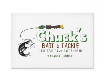 Grumpy Old Men Movie Chucks Bait Shop Wabasha Minnesota Midwestern Gifts Souvenirs Button Magnet Rectangle 1 or 10 pieces