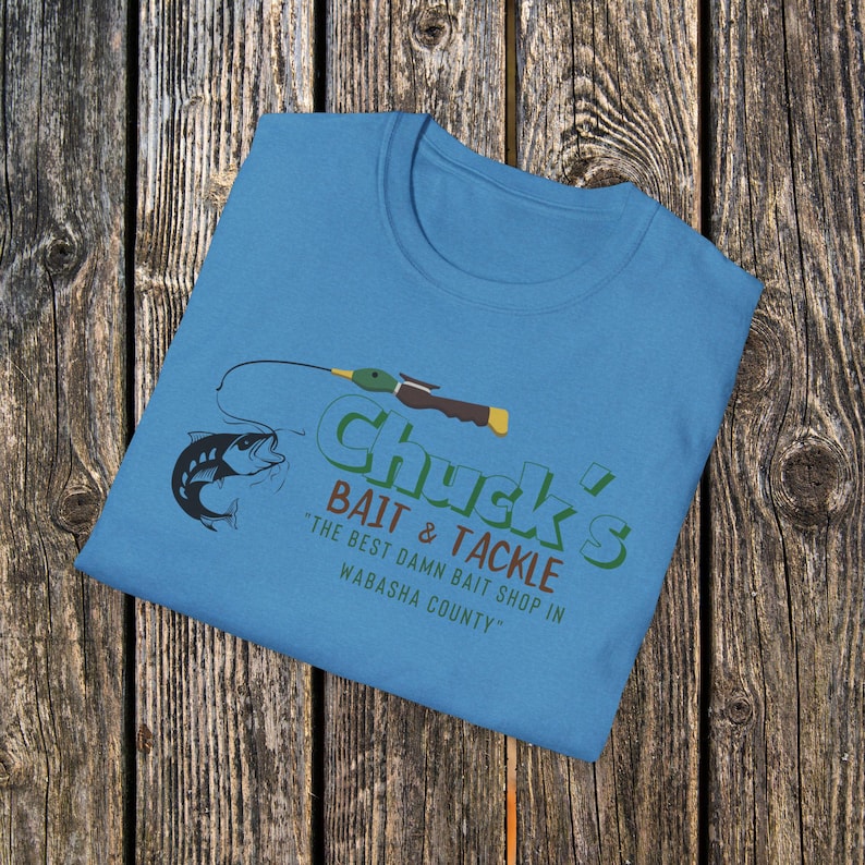Camiseta vintage de Chucks Bait Shop, camiseta retro de pesca, camiseta de la vida en el lago, regalo para papá, camiseta de pescador del Medio Oeste, inspirada en Grumpy Old Men. imagen 12