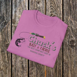 Camiseta vintage de Chucks Bait Shop, camiseta retro de pesca, camiseta de la vida en el lago, regalo para papá, camiseta de pescador del Medio Oeste, inspirada en Grumpy Old Men. imagen 15