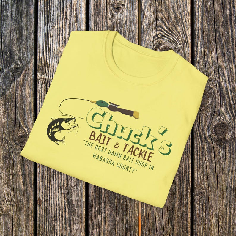 Camiseta vintage de Chucks Bait Shop, camiseta retro de pesca, camiseta de la vida en el lago, regalo para papá, camiseta de pescador del Medio Oeste, inspirada en Grumpy Old Men. imagen 8
