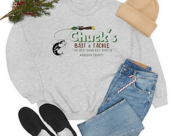 Sudadera unisex de mezcla pesada con cuello redondo de la película Grumpy/Grumpier Old Men de Chuck's Bait Shop
