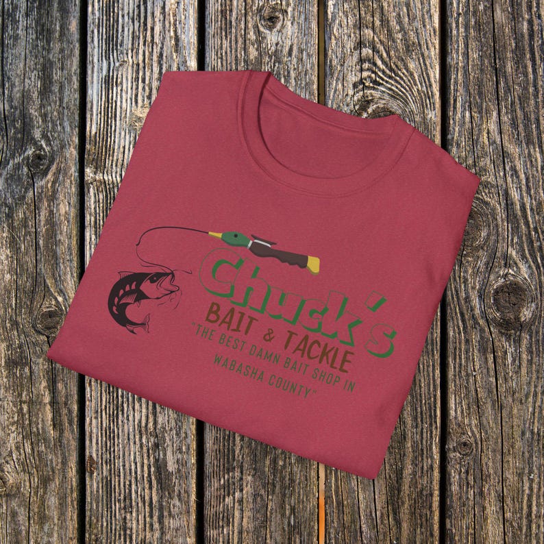 Camiseta vintage de Chucks Bait Shop, camiseta retro de pesca, camiseta de la vida en el lago, regalo para papá, camiseta de pescador del Medio Oeste, inspirada en Grumpy Old Men. imagen 18