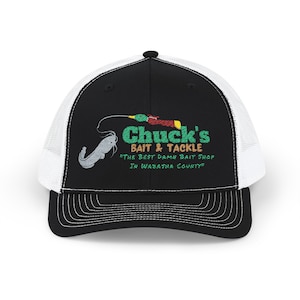 Dark Colors Embroidered Trucker Cap, Grumpy Old Men Movie Bait Shop Logo Richardson Snapback Hat, Fishing Gift, Funny Dad Hat, Vintage Cap