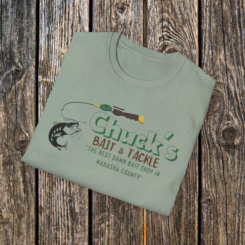 Camiseta vintage de Chucks Bait Shop, camiseta retro de pesca, camiseta de la vida en el lago, regalo para papá, camiseta de pescador del Medio Oeste, inspirada en Grumpy Old Men. imagen 10