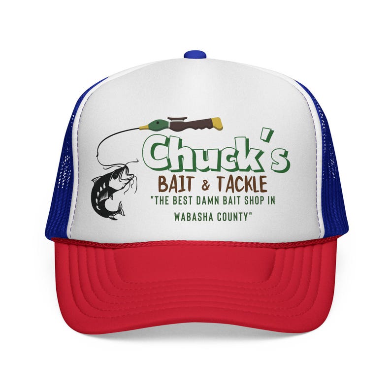Chucks Bait Shop Hat, Vintage Fishing Trucker Cap, Lake Life Hat, Gift for Dad, Fisherman Gift, Retro Outdoor Hat, Grumpy Old Men Inspired image 8